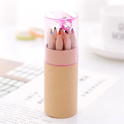 Creativity Canister Packaging 12 Colors Wooden Drawing Pencils