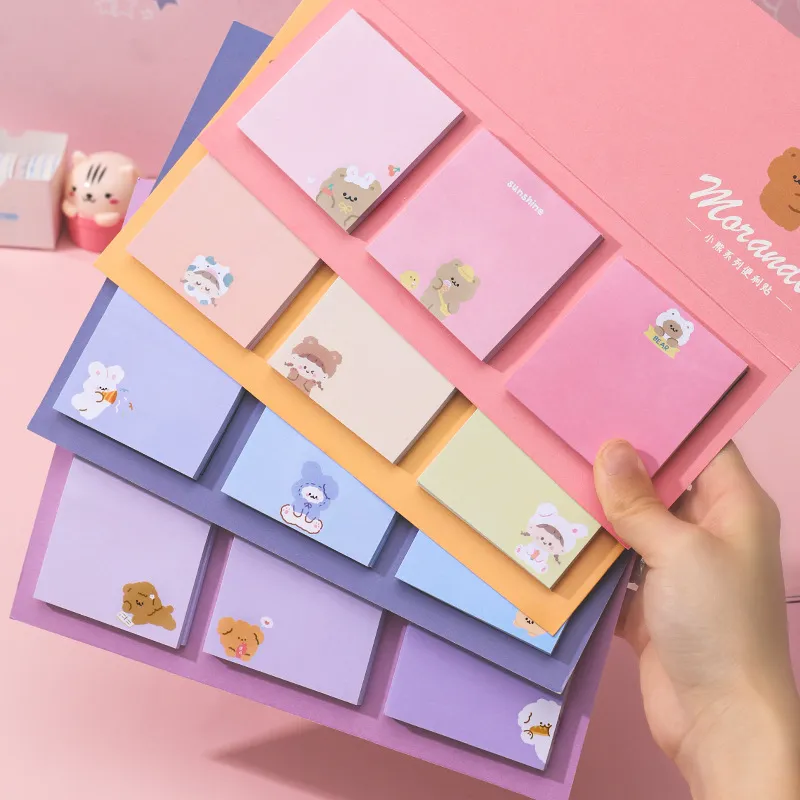 3pcs/set Cartoon Sticky Note Paper Pads Stationery Notebooks