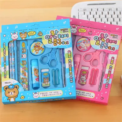 10pcs/box Cute Plastic Pencil Stationery Set for School