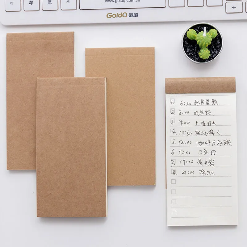 Portable Mini Kraft Paper Cover Notebook 50 Pages A6 Diary