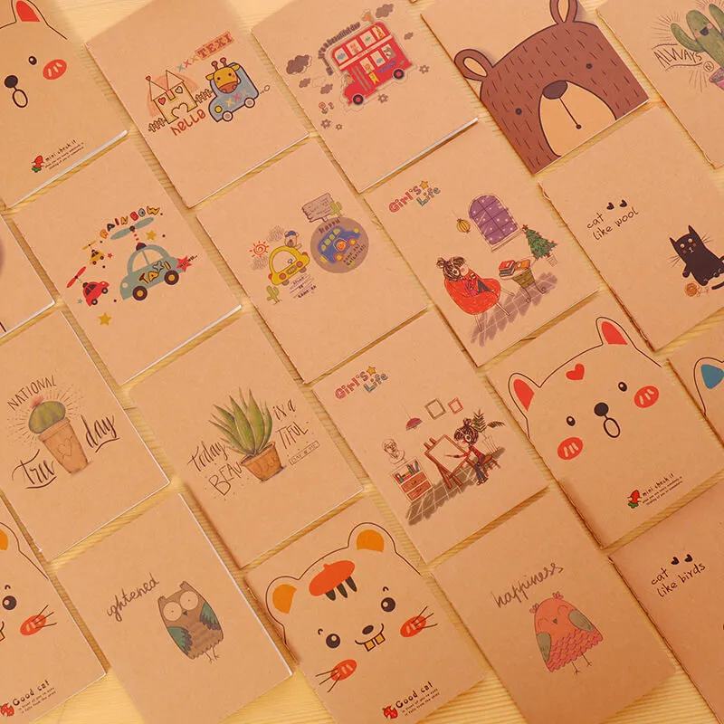64K Brown Paper Cover Mini Notepad Cute Japanese Korean Style