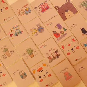 64K Brown Paper Cover Mini Notepad Cute Japanese Korean Style