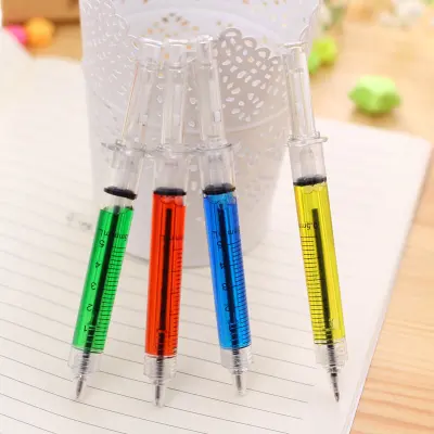 Creative Injection Syringe Shape Novelty Ballpoint Pen
