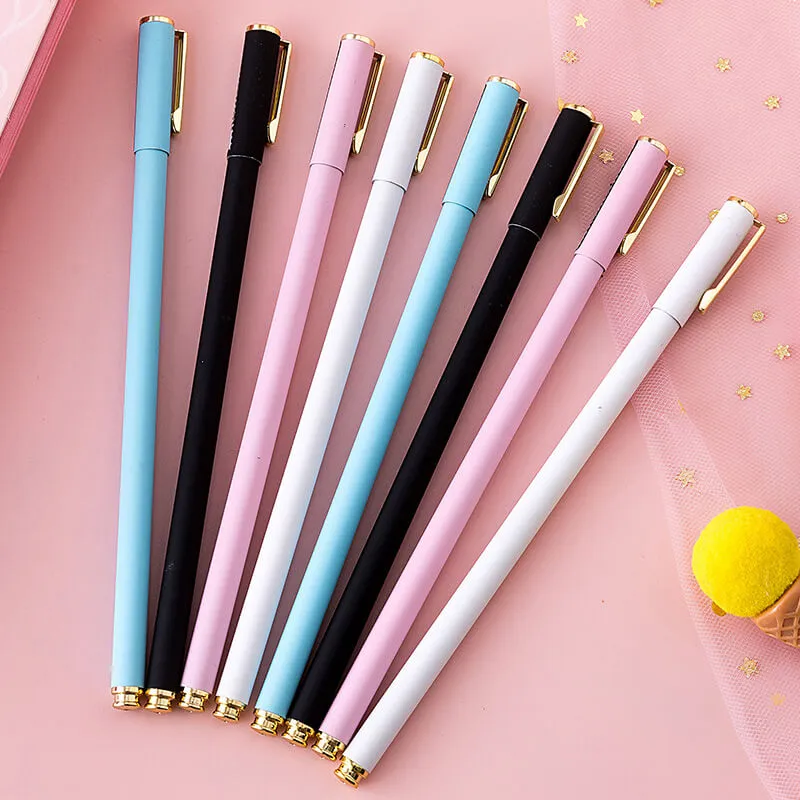 Minimalist Metallic Solid Color Gel Pen 0.5mm Office Stationery