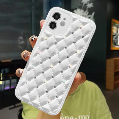 Fashion Rhombus Rhinestone Decoration Phone Case