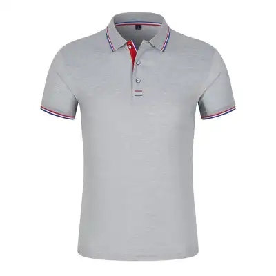95% Cotton Men Solid Color Short Sleeves Lapel Polo Shirt Custom