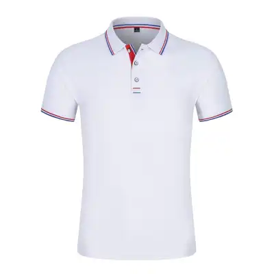 95% Cotton Men Solid Color Short Sleeves Lapel Polo Shirt Custom