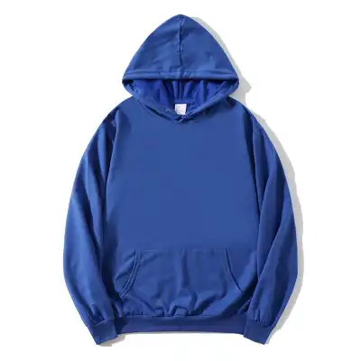 Unisex Solid Color Long Sleeve Pullover Hoodie Custom