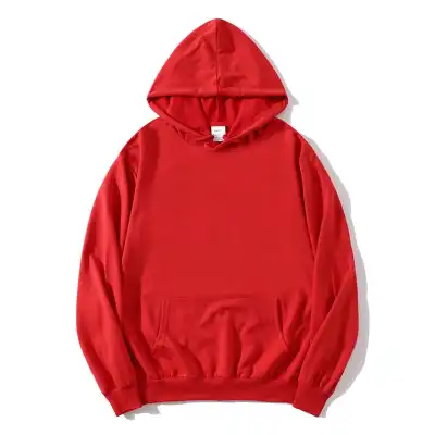 Unisex Solid Color Long Sleeve Pullover Hoodie Custom