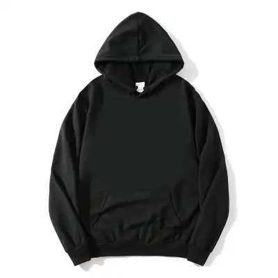 Unisex Solid Color Long Sleeve Pullover Hoodie Custom