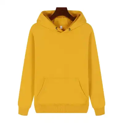 Unisex Solid Color Long Sleeve Basic Pullover Hoodie