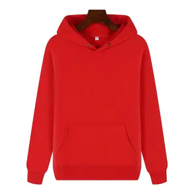 Unisex Solid Color Long Sleeve Basic Pullover Hoodie