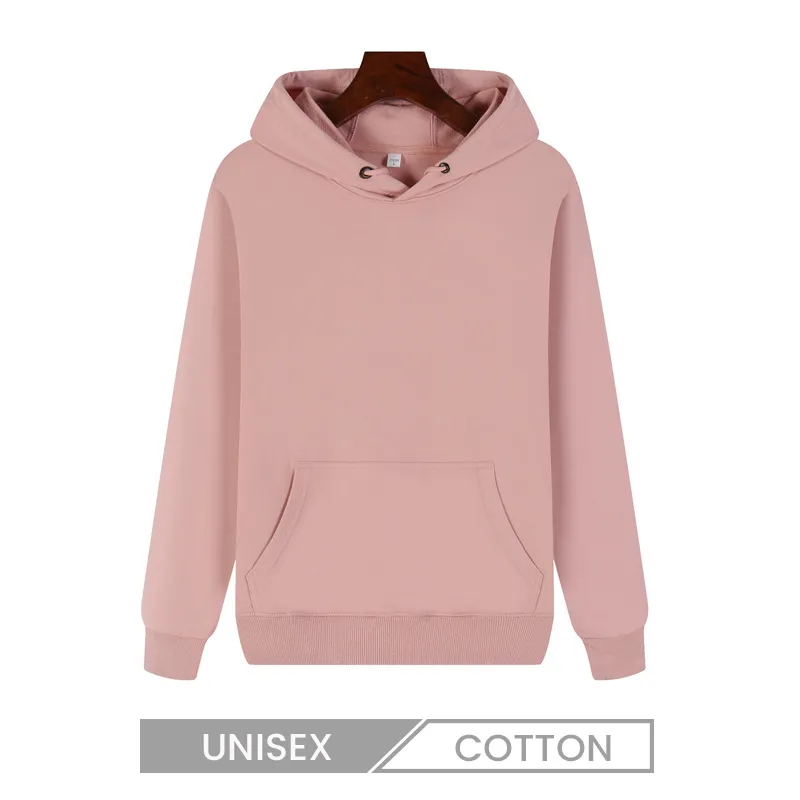 Unisex Solid Color Long Sleeve Basic Pullover Hoodie
