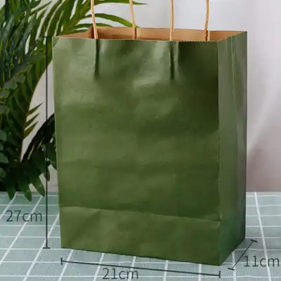 Custom Printed Kraft Paper Vertical Tote Shopping Bag for Clothing Storage (50 Pcs)