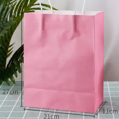 Custom Printed Kraft Paper Vertical Tote Shopping Bag for Clothing Storage (50 Pcs)