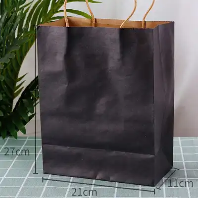 Custom Printed Kraft Paper Vertical Tote Shopping Bag for Clothing Storage (50 Pcs)