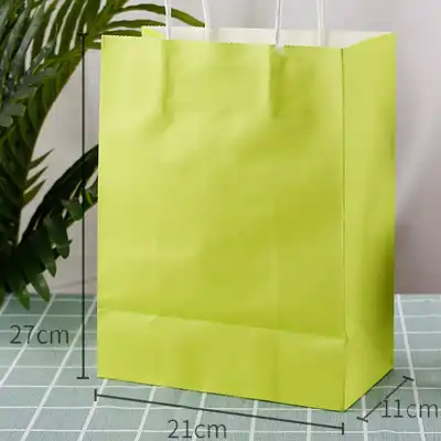 Custom Printed Kraft Paper Vertical Tote Shopping Bag for Clothing Storage (50 Pcs)