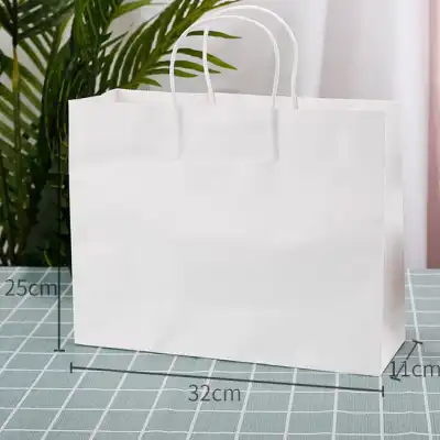 Size 32x11x25cm Custom Printed Kraft Paper Horizontal Tote Bag (50 Pcs)