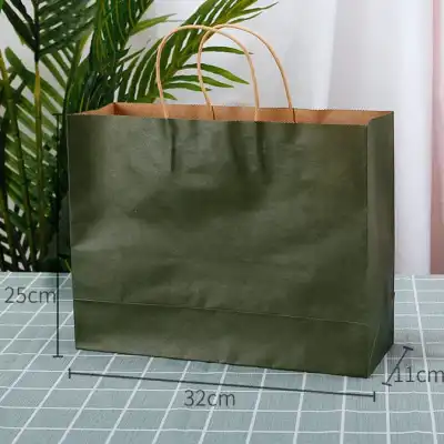 Size 32x11x25cm Custom Printed Kraft Paper Horizontal Tote Bag (50 Pcs)