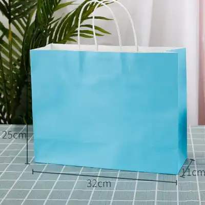 Size 32x11x25cm Custom Printed Kraft Paper Horizontal Tote Bag (50 Pcs)