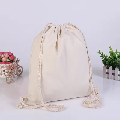 Solid Color Canvas Drawstring Pocket