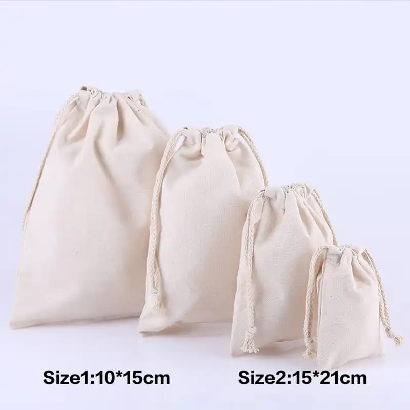 Customizable Blank Drawstring Canvas Bag
