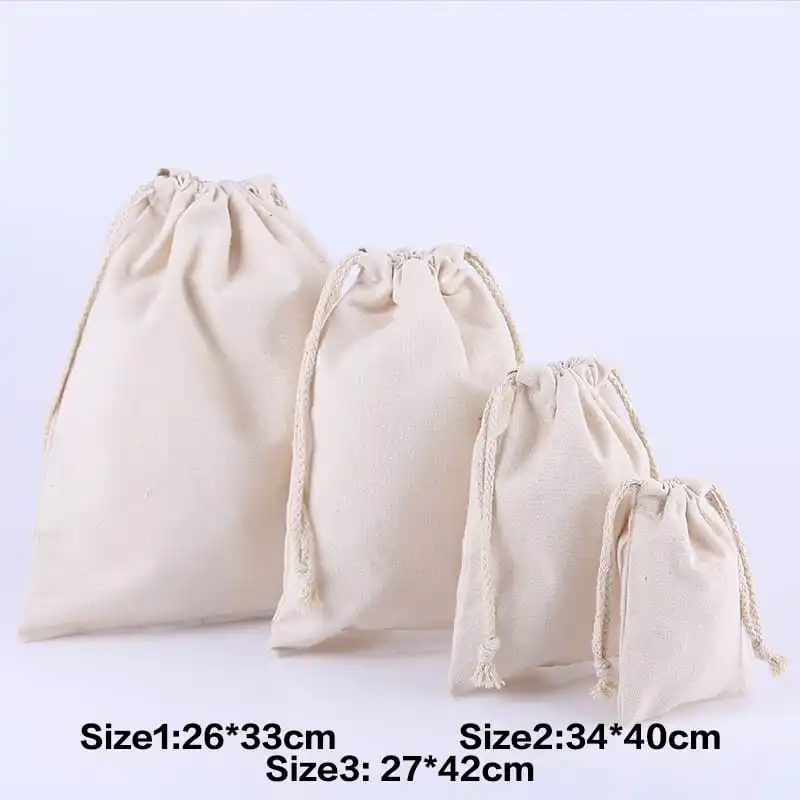 Customizable Blank Drawstring Canvas Bag