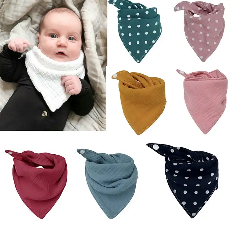 Baby Cotton Triangle Bib Unisex Pure Cotton Kids Feeding Accessory