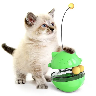 Leaky Food Ball Decor Tumbler Cat Feeding Toy Interactive Pet Enrichment