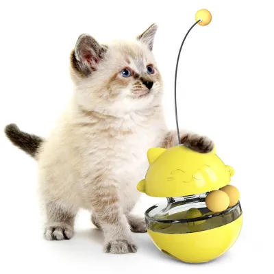 Leaky Food Ball Decor Tumbler Cat Feeding Toy Interactive Pet Enrichment