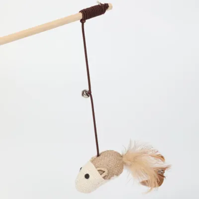 Natural Hemp Rope Funny Cat Stick Toy for Interactive Play