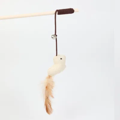 Natural Hemp Rope Funny Cat Stick Toy for Interactive Play
