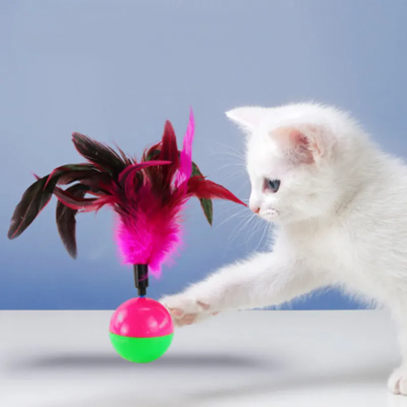 Feather Puzzle Tumbler Cat Toy for Indoor Cats Interactive Play