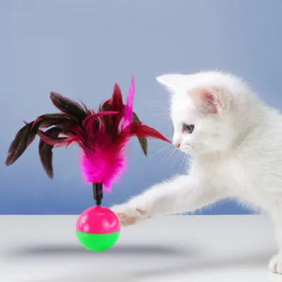 Feather Puzzle Tumbler Cat Toy for Indoor Cats Interactive Play