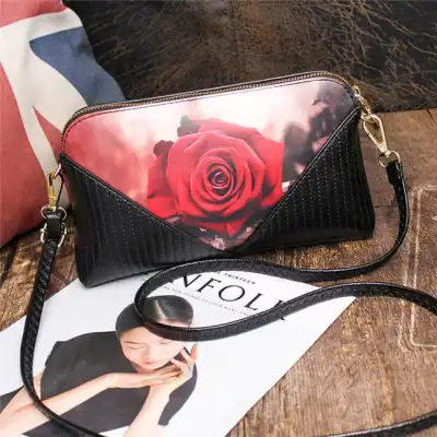 Fashion Color Blocking Printed Patchwork Zipper Square Crossbody Bag