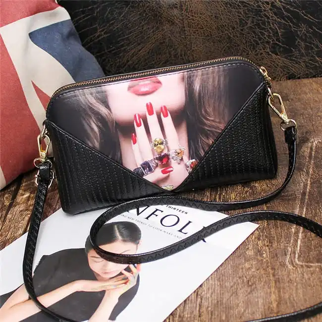 Fashion Color Blocking Printed Patchwork Zipper Square Crossbody Bag
