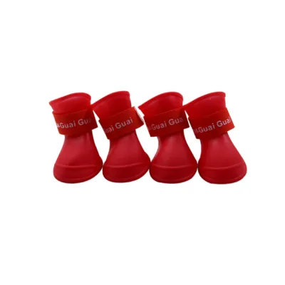 S-L 4pcs Pet Dog Silicone Rain Shoes, Waterproof Outdoor Pet Boots