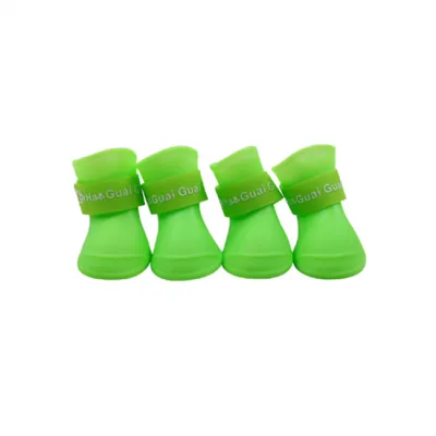 S-L 4pcs Pet Dog Silicone Rain Shoes, Waterproof Outdoor Pet Boots