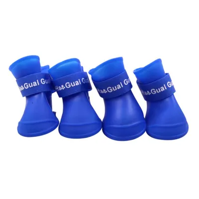 S-L 4pcs Pet Dog Silicone Rain Shoes, Waterproof Outdoor Pet Boots