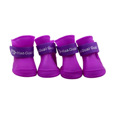 S-L 4pcs Pet Dog Silicone Rain Shoes, Waterproof Outdoor Pet Boots