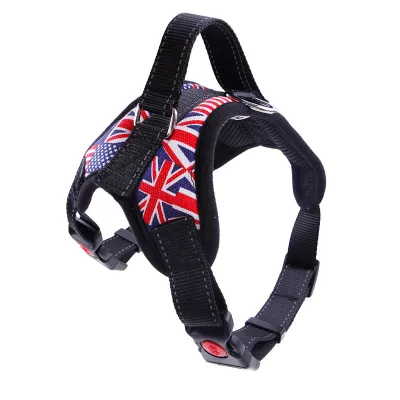 Leopard Print Nylon Padded Dog Vest with Leash for Large Dogs S-5XL