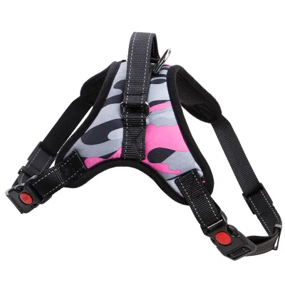 Leopard Print Nylon Padded Dog Vest with Leash for Large Dogs S-5XL