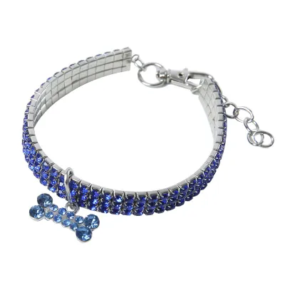 Fashion Crystal Shiny Dog Collar with Rhinestone for Pets S-3XL