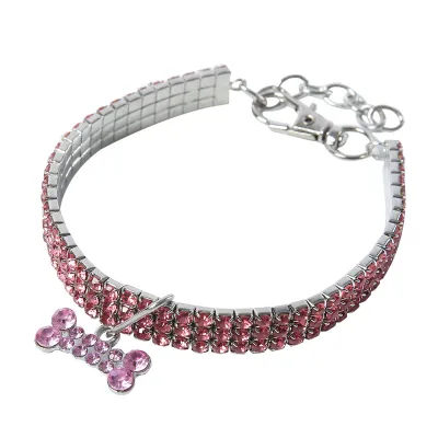 Fashion Crystal Shiny Dog Collar with Rhinestone for Pets S-3XL
