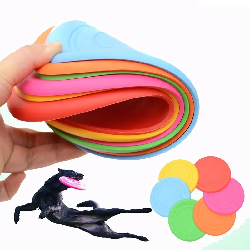 Silicone Pet Game Flying Discs Resistant Chew Training Pet Flying Disc Toy