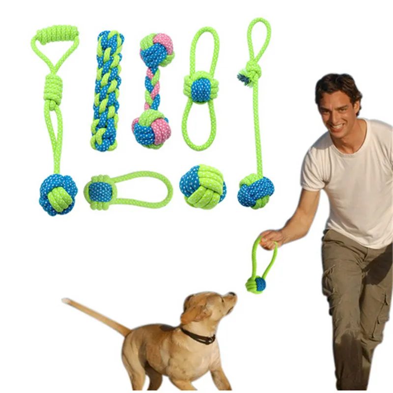 1pc Outdoor Training Cotton Teeth Cleaning Chew Toy for Dogs Cats Pets