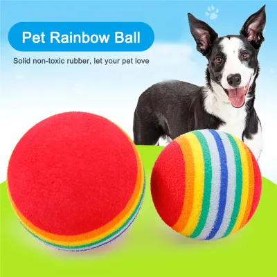 S/M/L Funny Rainbow Colorful Play Balls Pet Toy