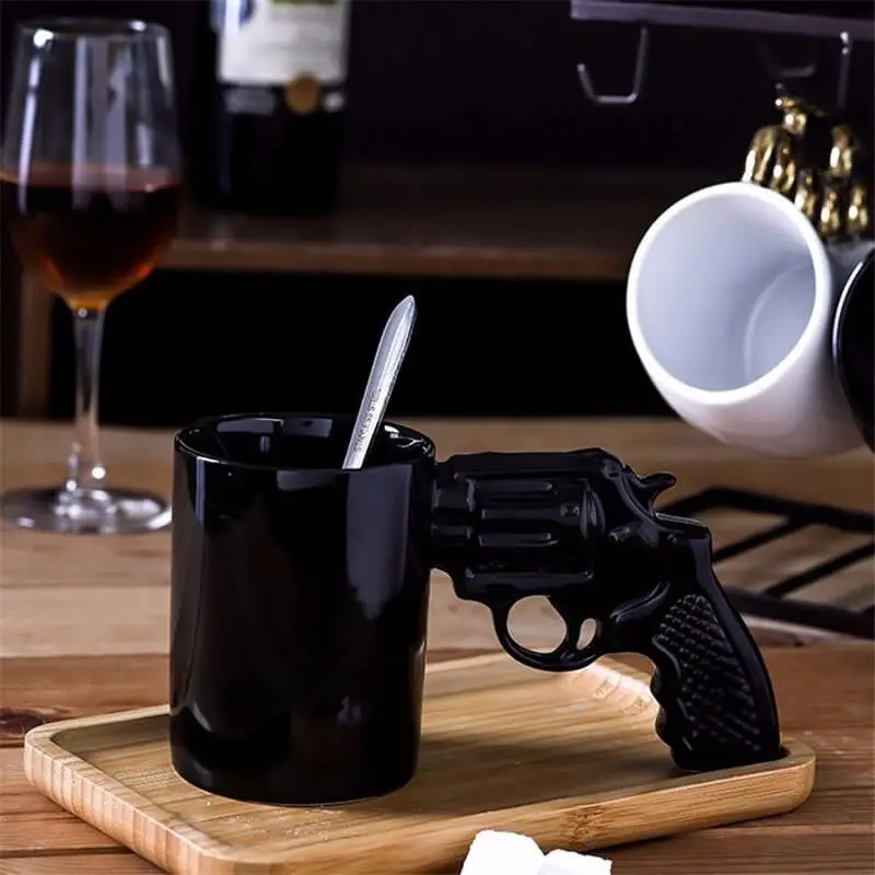 Creative Pistol Shape Ceramic Mug Unique Home Kitchen Coffee Cup