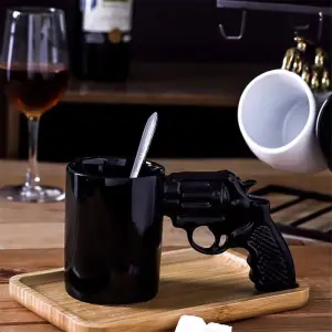 Creative Pistol Shape Ceramic Mug Unique Home Kitchen Coffee Cup