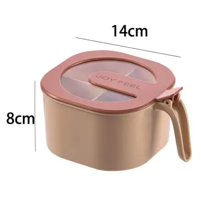 Kitchen Four Grid Plastic Seasoning Box Condiment Organizer with Lid